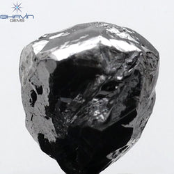 2.52 CT Rough Shape Natural Diamond black Color I3 Clarity (7.36 MM)