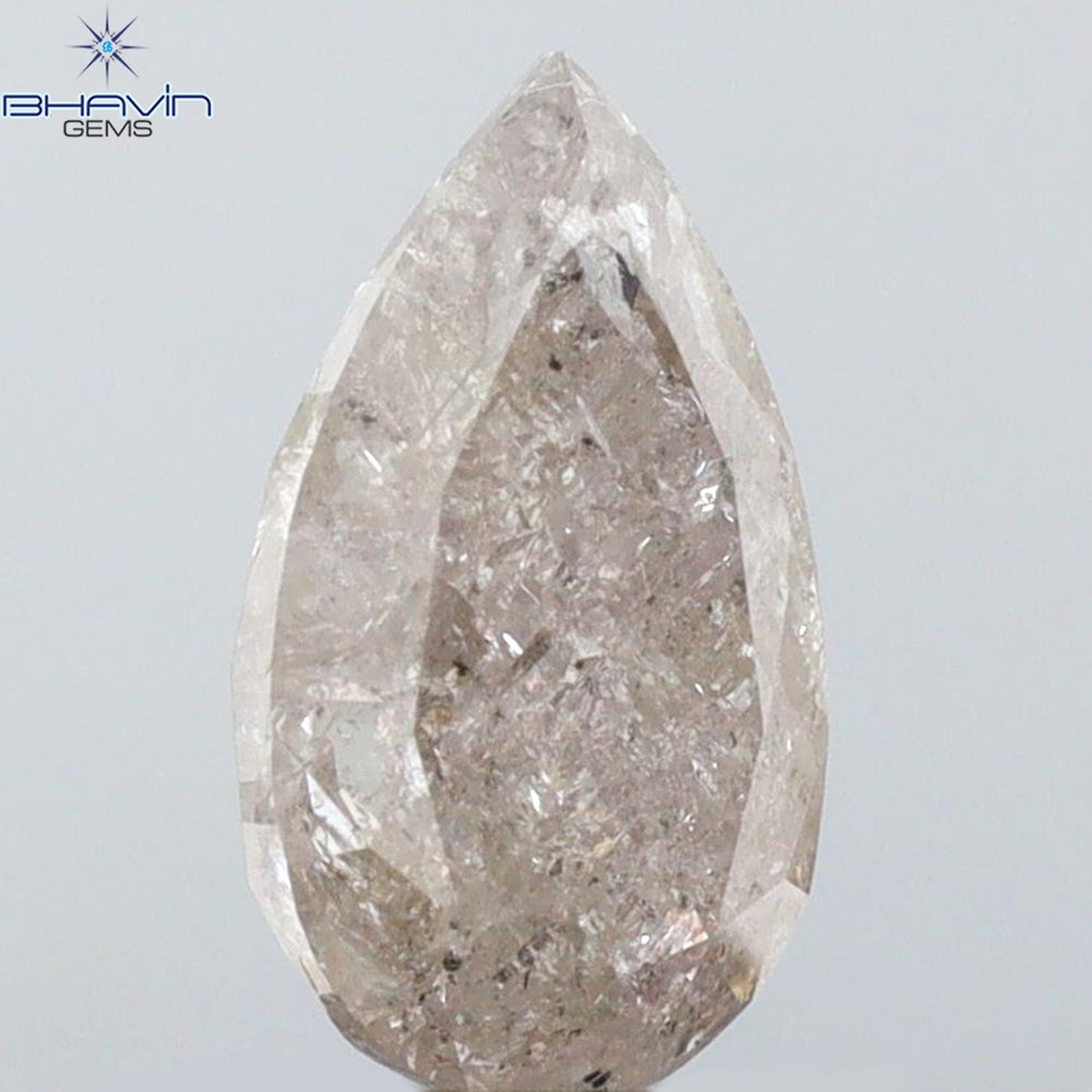 0.39 CT ペアシェイプ ナチュラル ルース ダイヤモンド ソルト アンド ペッパー カラー I3 クラリティ (5.27 MM)
