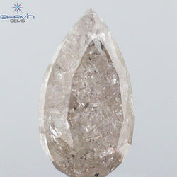 0.39 CT ペアシェイプ ナチュラル ルース ダイヤモンド ソルト アンド ペッパー カラー I3 クラリティ (5.27 MM)