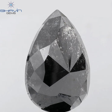 8.98 CT Pear Shape Natural Loose Diamond Salt And Pepper Color (18.30 MM)