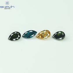 0.37 CT/4 Pcs Mix Shape Natural Diamond Pink Color VS2 Clarity (4.14 MM)