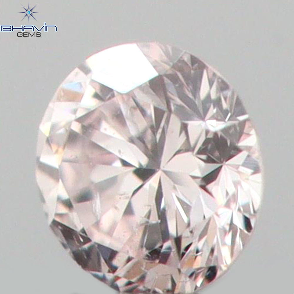 0.03 CT Round Shape Natural Diamond Pink Color SI1 Clarity (2.00 MM)