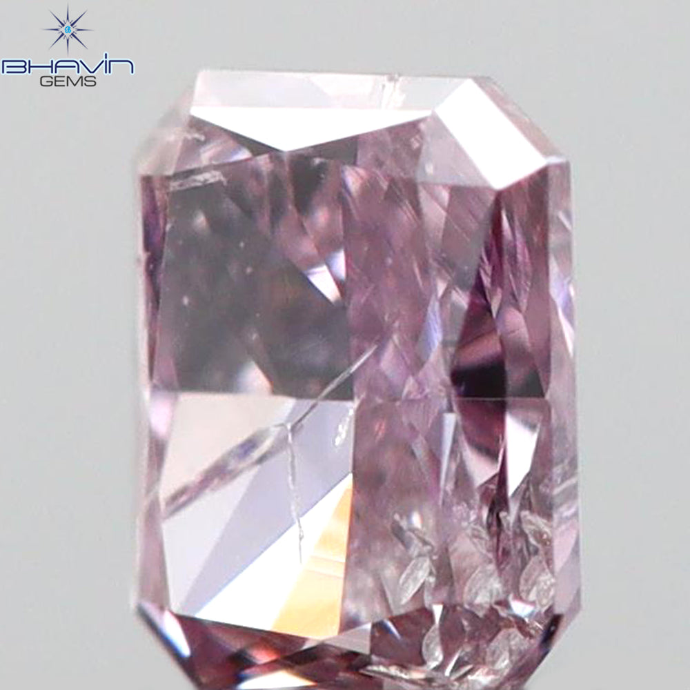 0.08 CT ラディアント シェイプ ナチュラル ダイヤモンド ピンク色 SI2 クラリティ (2.38 MM)