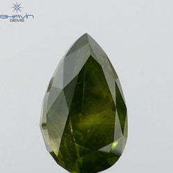 0.34 CT Pear Shape Natural Diamond Green Color SI2 Clarity (5.40 MM)