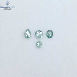 0.29 CT/4 Pcs Mix Shape Natural Diamond Blue Color I1 Clarity (3.60 MM)