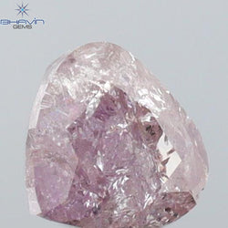0.58 CT Heart Shape Natural Diamond Pink Color I3 Clarity (5.00 MM)