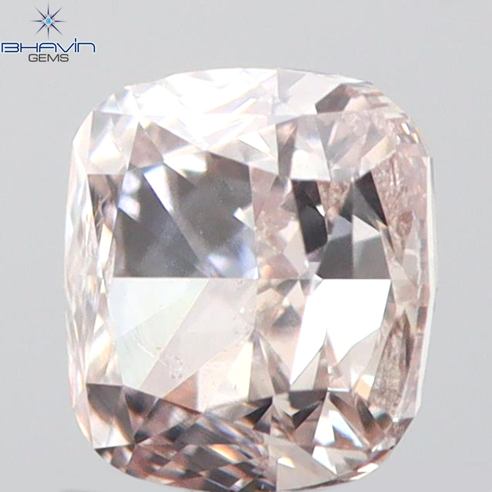 GIA Certified 0.41 CT Cushion Diamond Pink Brown Color Natural Loose Diamond SI2 Clarity (4.06 MM)