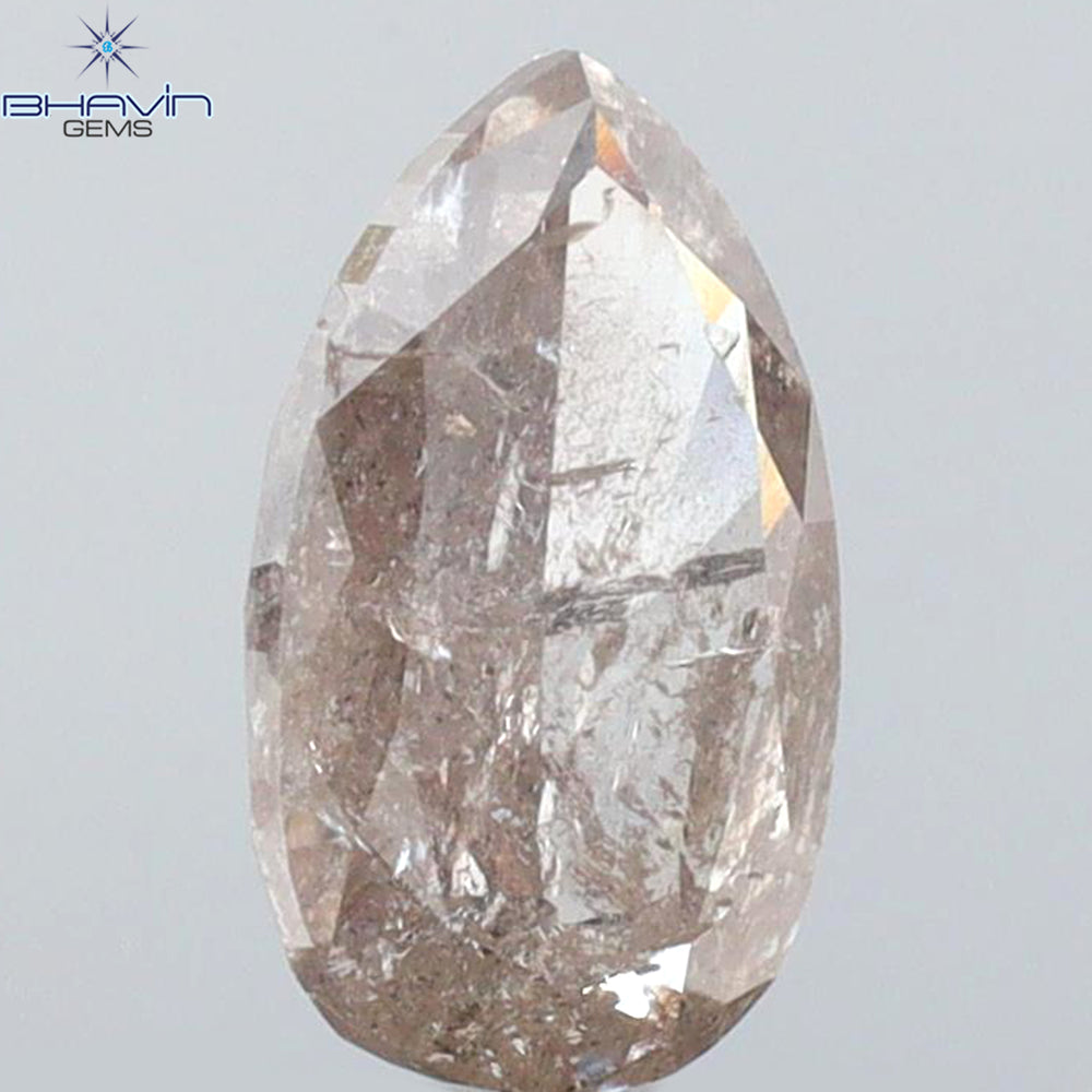 0.39 CT ペアシェイプ ナチュラル ルース ダイヤモンド ソルト アンド ペッパー カラー I3 クラリティ (5.27 MM)