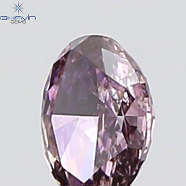 GIA Certified 0.25 CT Oval Shape Natural Diamond Brownish Purple-Pink Color I2 Clarity (4.67 MM)