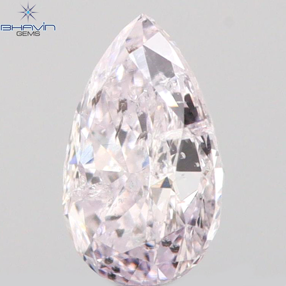 0.26 CT Pear Shape Natural Diamond Pink Color I1 Clarity (4.80 MM)