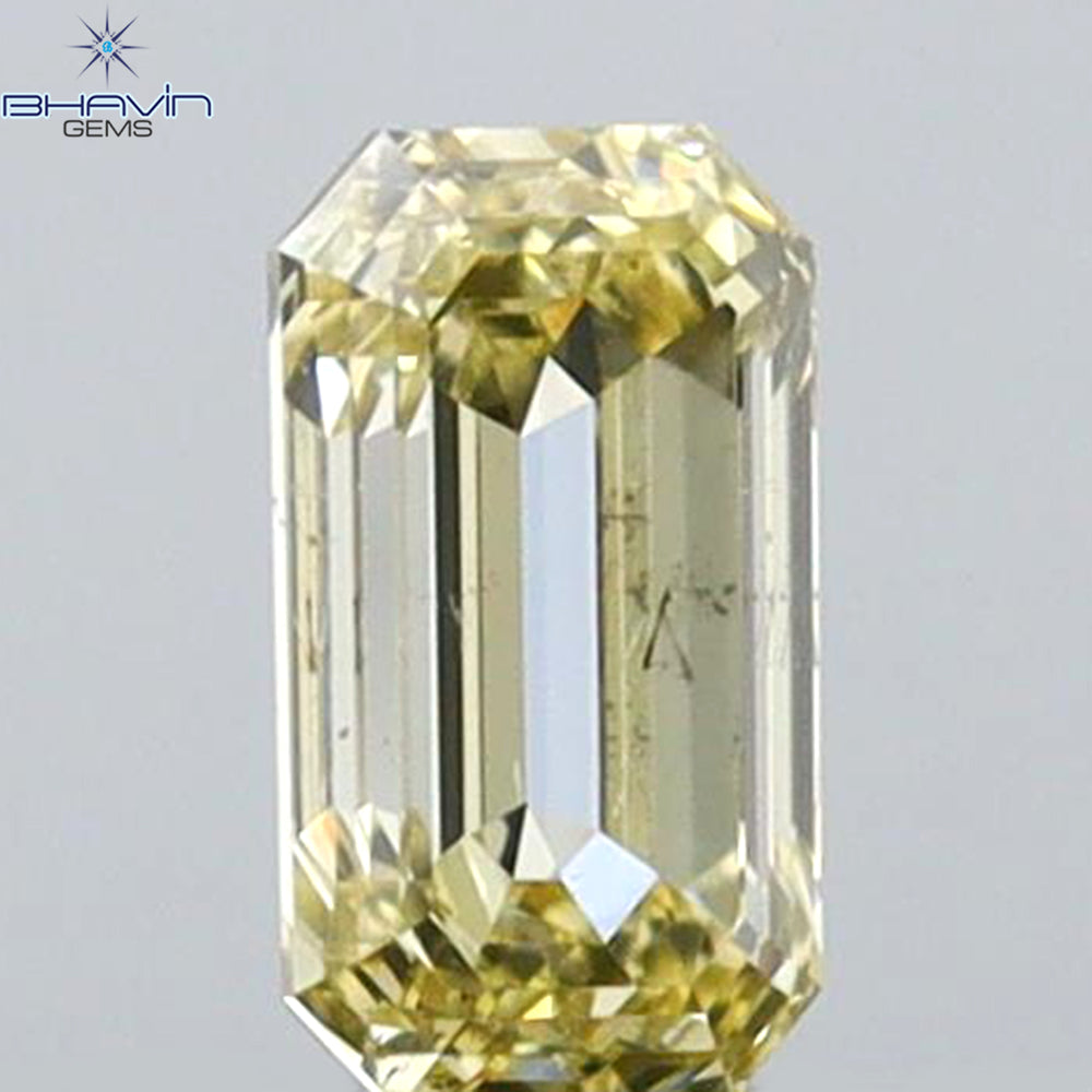 0.32 CT Emerald Shape Natural Diamond Yellow Color VS2 Clarity (5.00 MM)