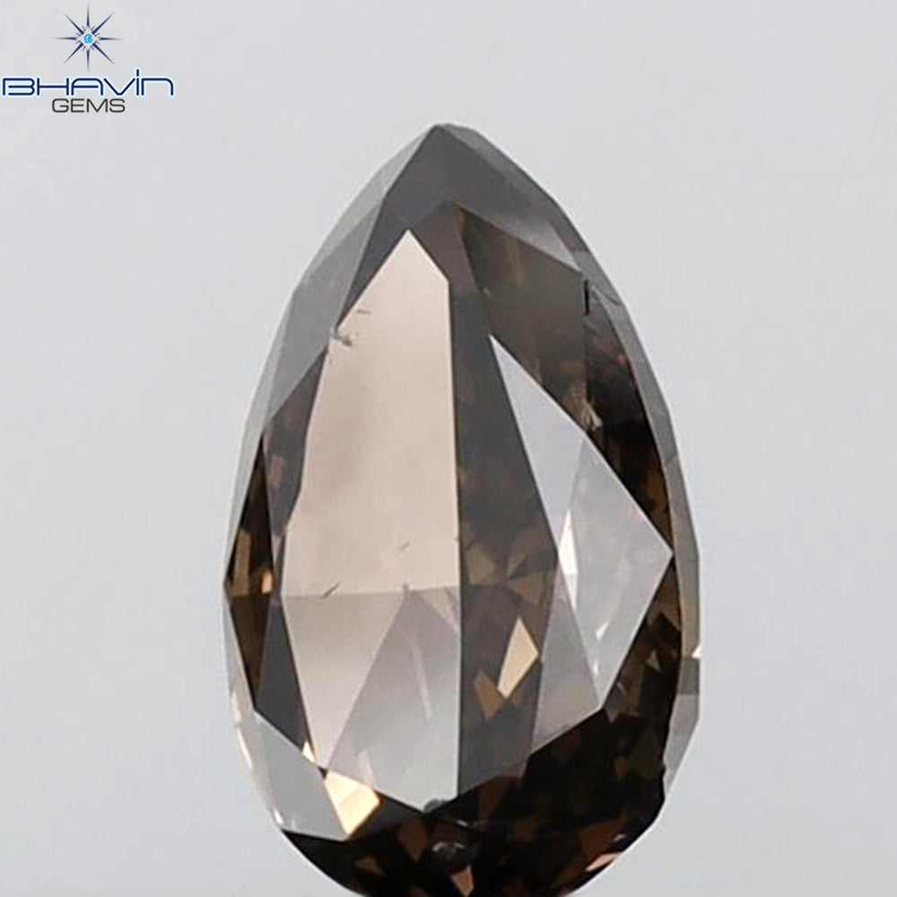 1.09 CT Pear Shape Natural Diamond Brown Color I2 Clarity (7.94 MM)