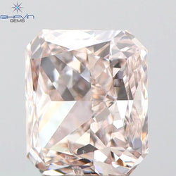 GIA Certified 0.31 CT Radiant Shape Natural Diamond Pinkish Brown Color I1 Clarity (3.89 MM)