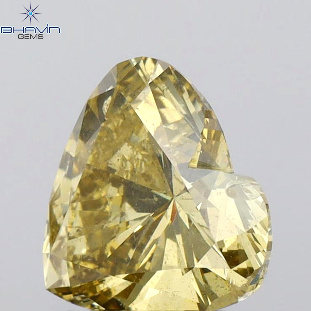 GIA Certified 2.01 CT Heart Diamond Brownish Yellow Color Natural Loose Diamond (8.29 MM)