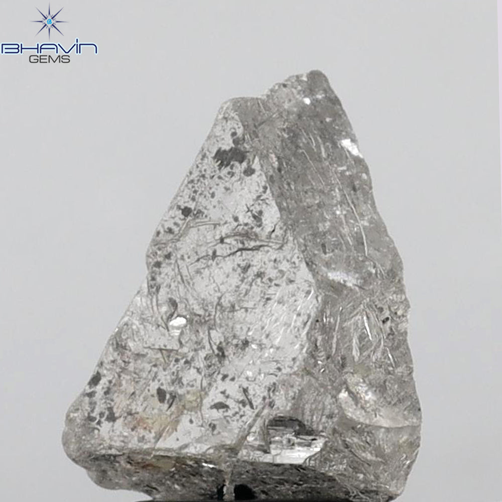 2.84 CT Rough Shape Natural Diamond Salt And Pepper Color I3 Clarity (10.62 MM)