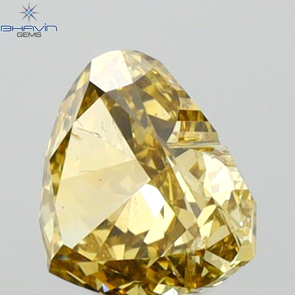 0.50 CT Heart Shape Natural Diamond Green (Chameleon) Color SI1 Clarity (5.23 MM)