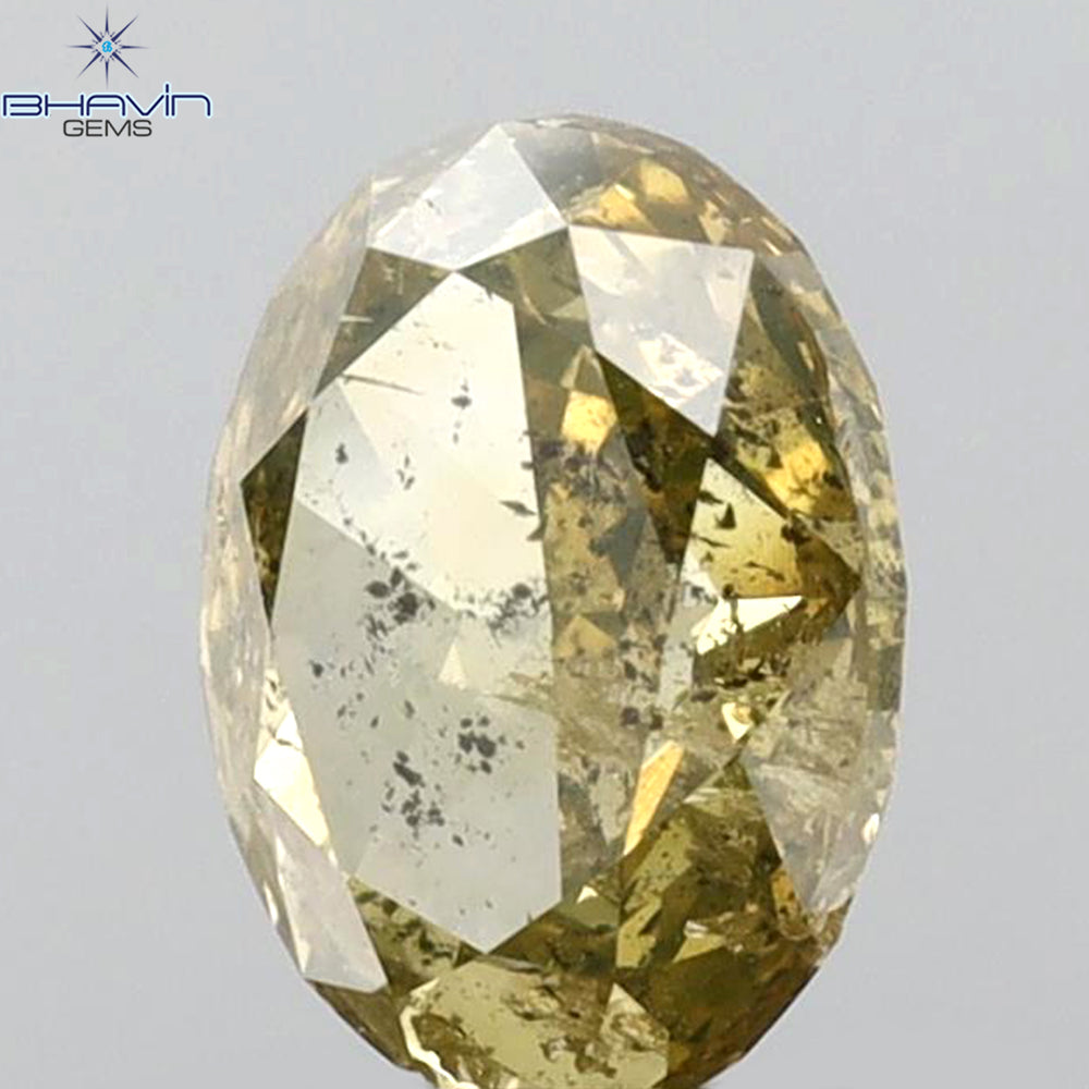1.02 CT Oval Shape Natural Diamond Brown Yellow Color I3 Clarity (6.62 MM)