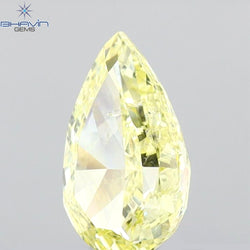 0.65 CT Pear Shape Natural Diamond Yellow Color SI1 Clarity (7.11 MM)