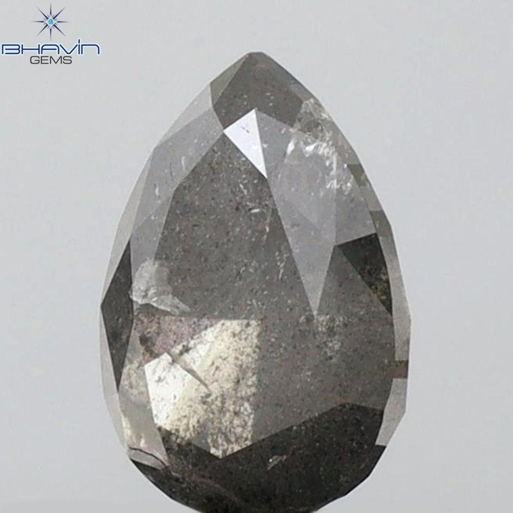 0.85 CT Pear Shape Natural Loose Diamond Salt And Pepper Color I3 Clarity (6.84 MM)