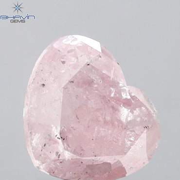 3.43 CT Heart Shape Natural Diamond Pink Color I3 Clarity (9.66 MM)