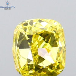 GIA Certified 0.25 CT Cushion Diamond Yellow Color Natural Loose Diamond VS1 Clarity (3.37 MM)