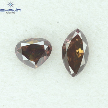 0.38 CT/2 CT Mix Shape Natural Diamond Pink Color SI2 Clarity (4.97 MM)