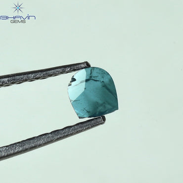 0.11 CT Slice Shape Natural Diamond Blue Color I3 Clarity (3.73 MM)