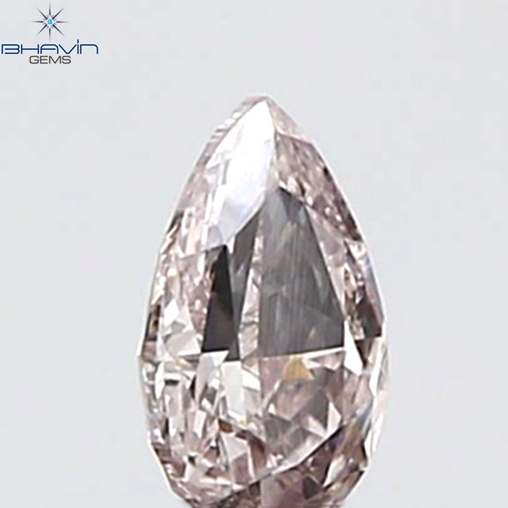 GIA Certified 0.26 CT Pear Diamond Brown Pink Color Natural Loose Diamond (5.34 MM)