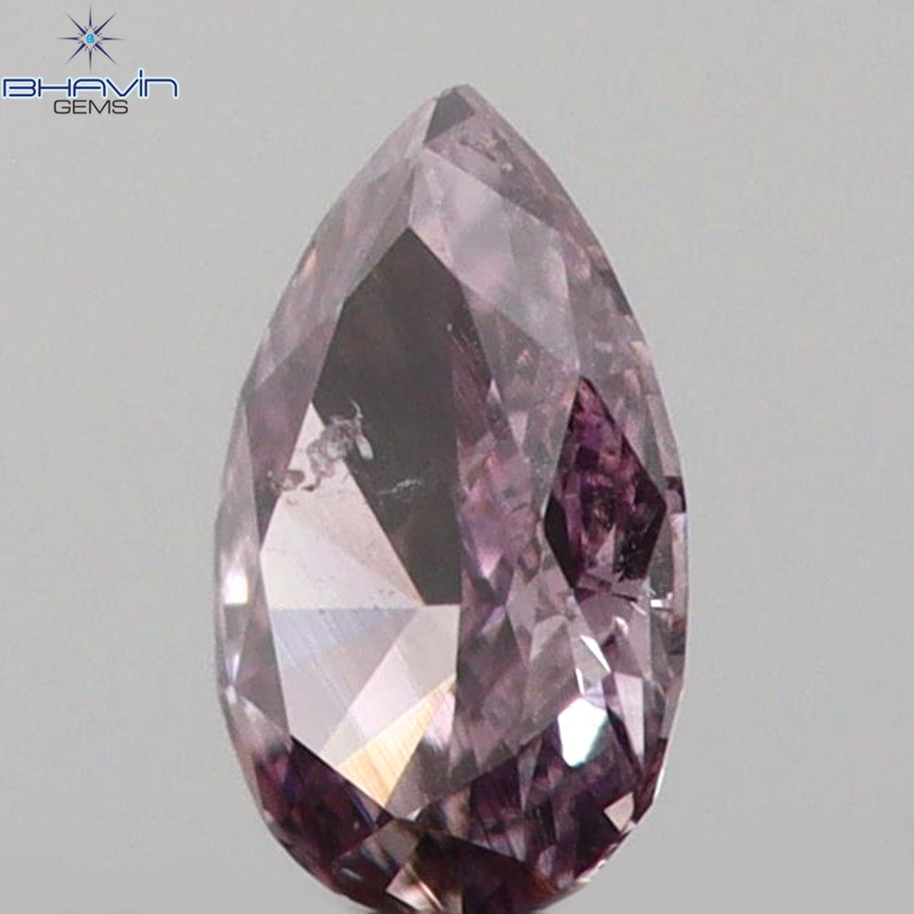 0.07 CT Pear Shape Natural Diamond Pink Color SI1 Clarity (3.35 MM)