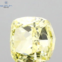 0.43 CT Cushion Shape Natural Diamond Yellow Color VVS1 Clarity (4.08 MM)