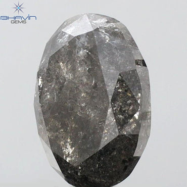 1.53 CT Oval Shape Natural Diamond Salt And Papper Color I3 Clarity (7.91 MM)