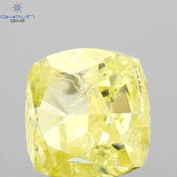 0.46 CT Cushion Shape Natural Diamond Yellow Color I2 Clarity (4.15 MM)