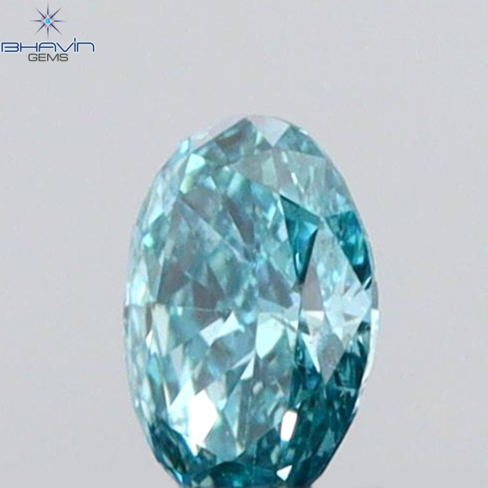 0.51 CT オーバル シェイプ ナチュラル ダイヤモンド グリーン カラー SI1 クラリティ (6.05 MM)