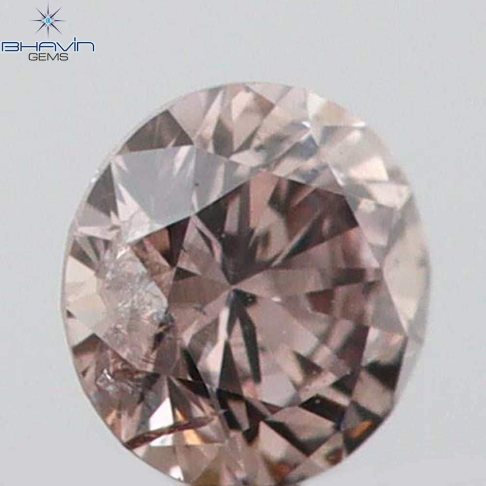 0.06 CT Round Shape Natural Diamond Pink Color SI1 Clarity (2.57 MM)