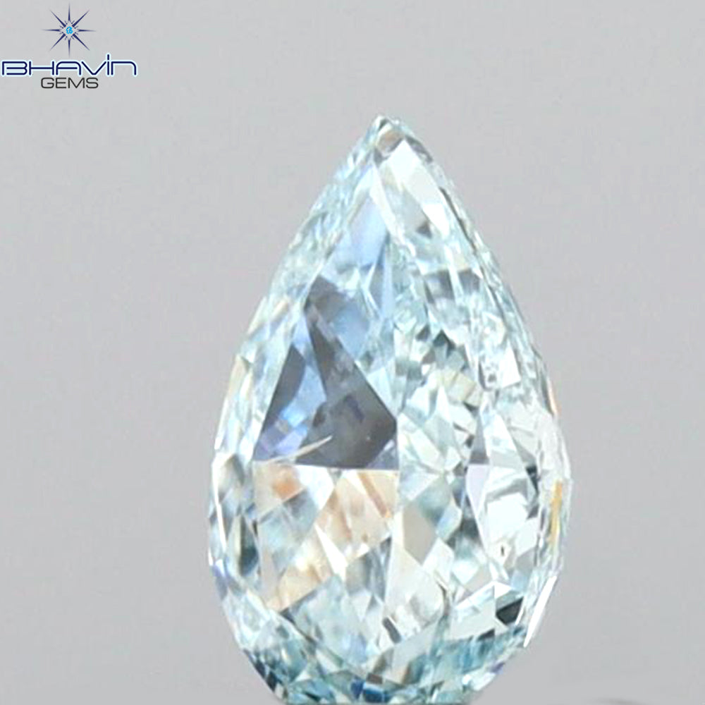 0.23 CT ペアシェイプ ナチュラル ダイヤモンド グリーン カラー I2 クラリティ (6.27 MM)
