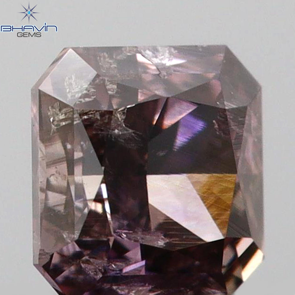 0.17 CT Radiant Shape Natural Diamond Pink Color I1 Clarity (3.08 MM)