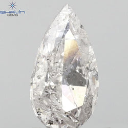 0.58 CT Pear Shape Natural Loose Diamond Pink Color I2 Clarity (7.38 MM)
