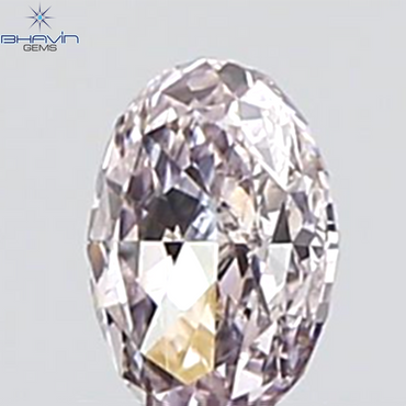 GIA Certified 0.26 CT Oval Shape Natural Diamond Purplish Pink Color SI2 Clarity (4.52 MM)