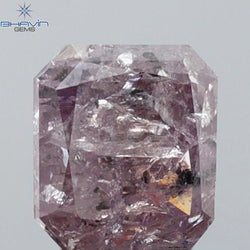 0.74 CT Radiant Shape Natural Diamond Pink Color I3 Clarity (4.93 MM)
