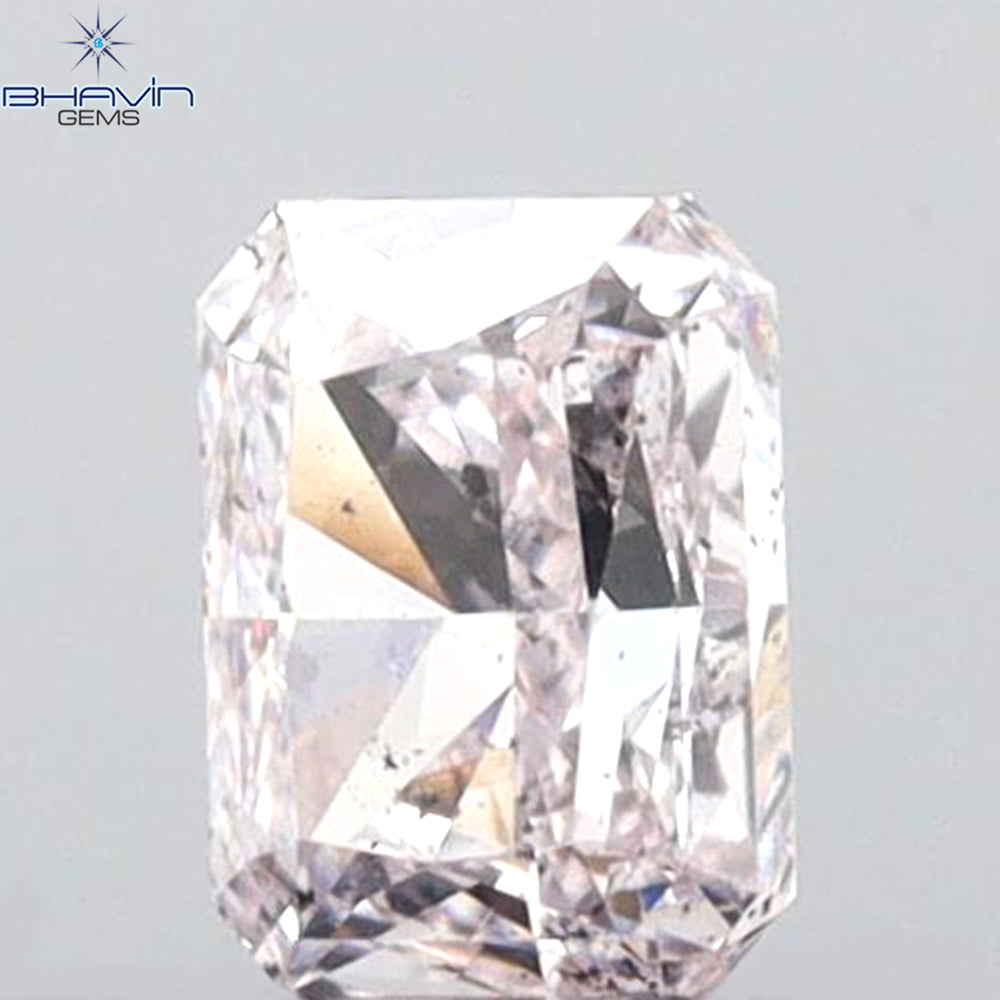 GIA Certified 0.41 CT Radiant Shape Natural Diamond Pink Color SI2 Clarity (4.10 MM)