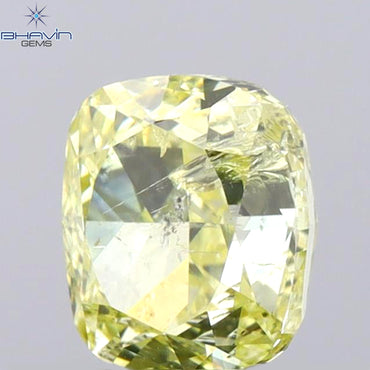 1.01 CT Cushion Shape Natural Diamond Yellow Color I2 Clarity (5.60 MM)