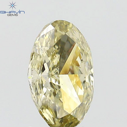 GIA Certified 1.01 CT Oval Shape Natural Diamond Brownish Greenish Yellow Color SI1 Clarity (8.19 MM)