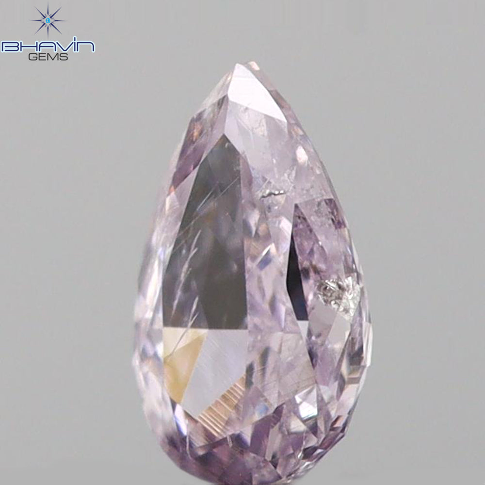 0.14 CT Pear Shape Natural Diamond Pink Color SI1 Clarity (4.42 MM)
