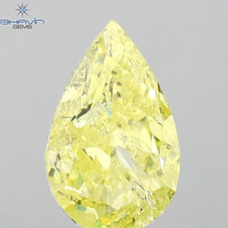 GIA Certified 1.10 CT Pear Natural Diamond Yellow Color I3 Clarity (8.27 MM)