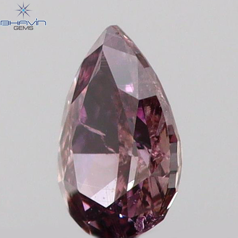 0.08 CT Pear Shape Natural Diamond Pink Color SI1 Clarity (3.50 MM)