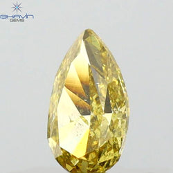 0.30 CT Pear Shape Natural Diamond Green (Chameleon) Color SI1 Clarity (5.49 MM)