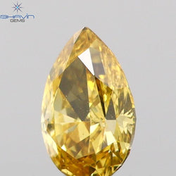 0.11 CT Pear Shape Natural Diamond Orange Color VS2 Clarity (3.82 MM)