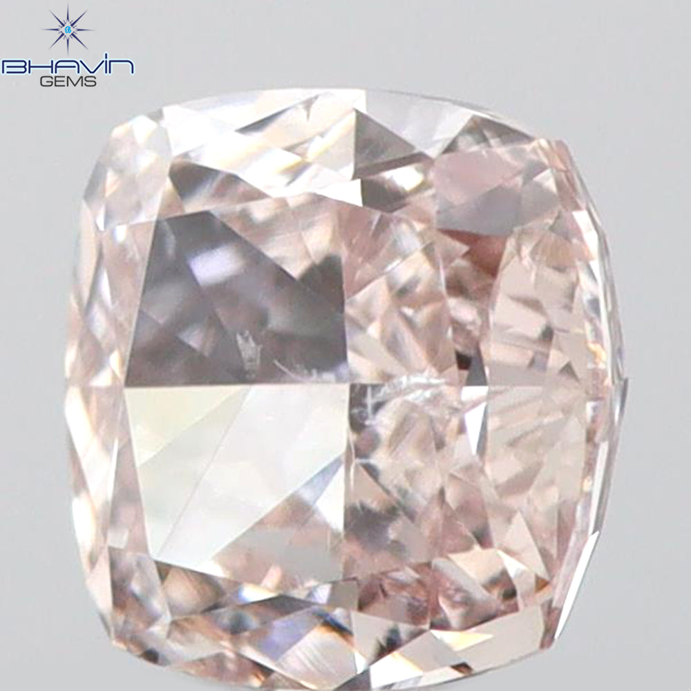 GIA Certified 0.30 CT Cushion Diamond Pink Brown Color Natural Loose Diamond I1 Clarity (3.85 MM)