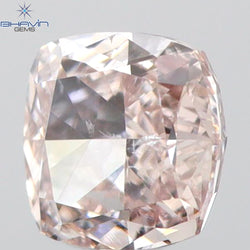 GIA Certified 0.30 CT Cushion Diamond Pink Brown Color Natural Loose Diamond I1 Clarity (3.85 MM)
