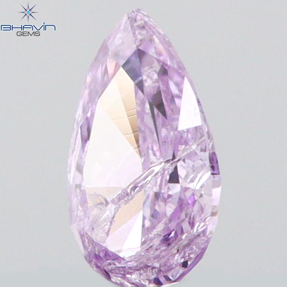 0.10 CT Pear Shape Natural Diamond Pink Color I2 Clarity (4.02 MM)